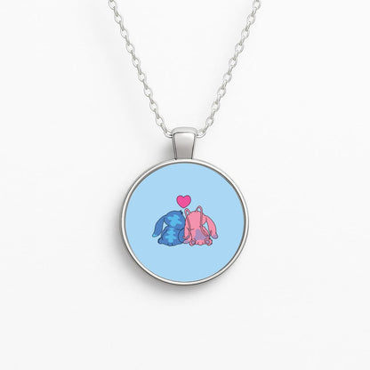 In Love - Pink Alien Circle Necklace
