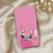 Holding Heart - Pink Alien Flip / Wallet Phone Case 5