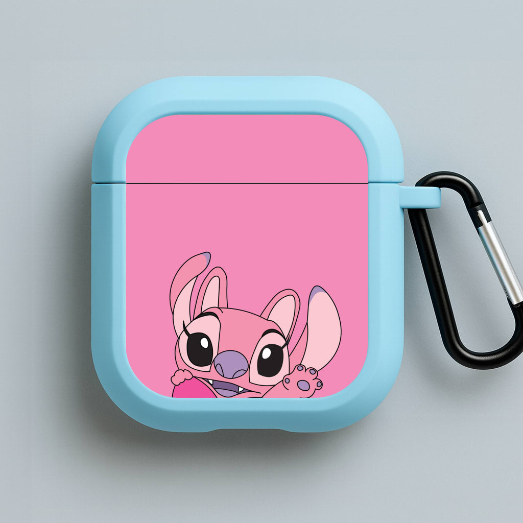 Holding Heart - Pink Alien Blue AirPods Case
