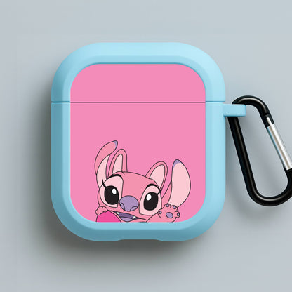 Holding Heart - Pink Alien Blue AirPods Case