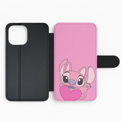 Holding Heart - Pink Alien Flip Phone Case