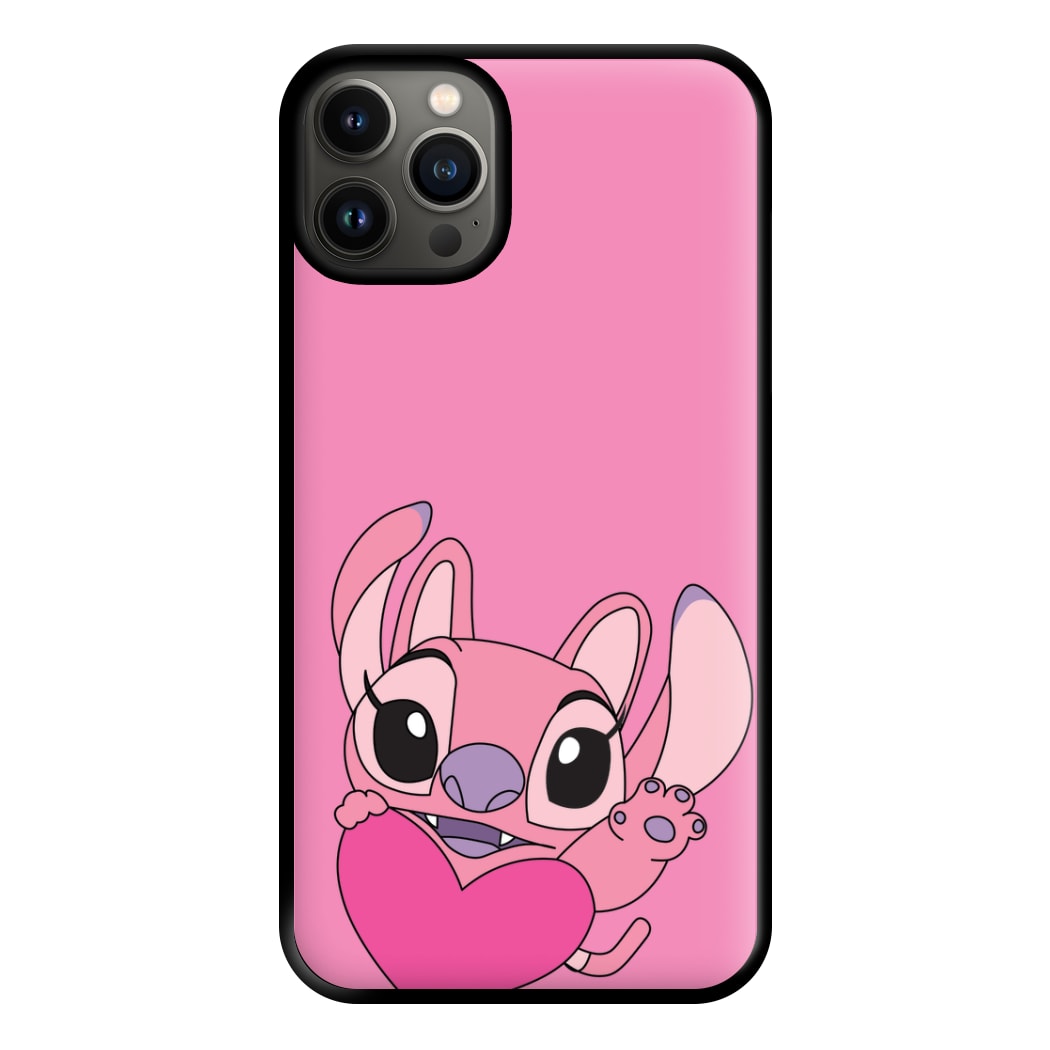 Holding Heart - Pink Alien Phone Case for iPhone 13