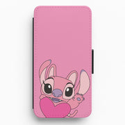Holding Heart - Pink Alien Flip / Wallet Phone Case 1