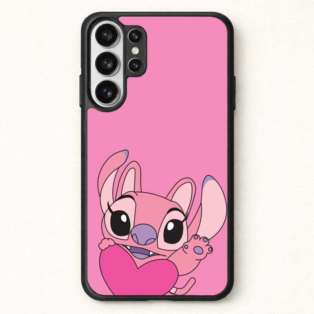 Holding Heart - Pink Alien Phone Case for Galaxy S26 Ultra