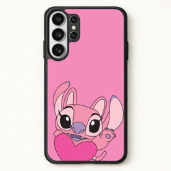 Holding Heart - Pink Alien Phone Case for Galaxy S26 Ultra