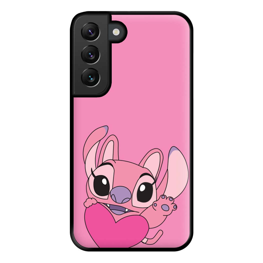 Holding Heart - Pink Alien Phone Case for Galaxy S22 Plus