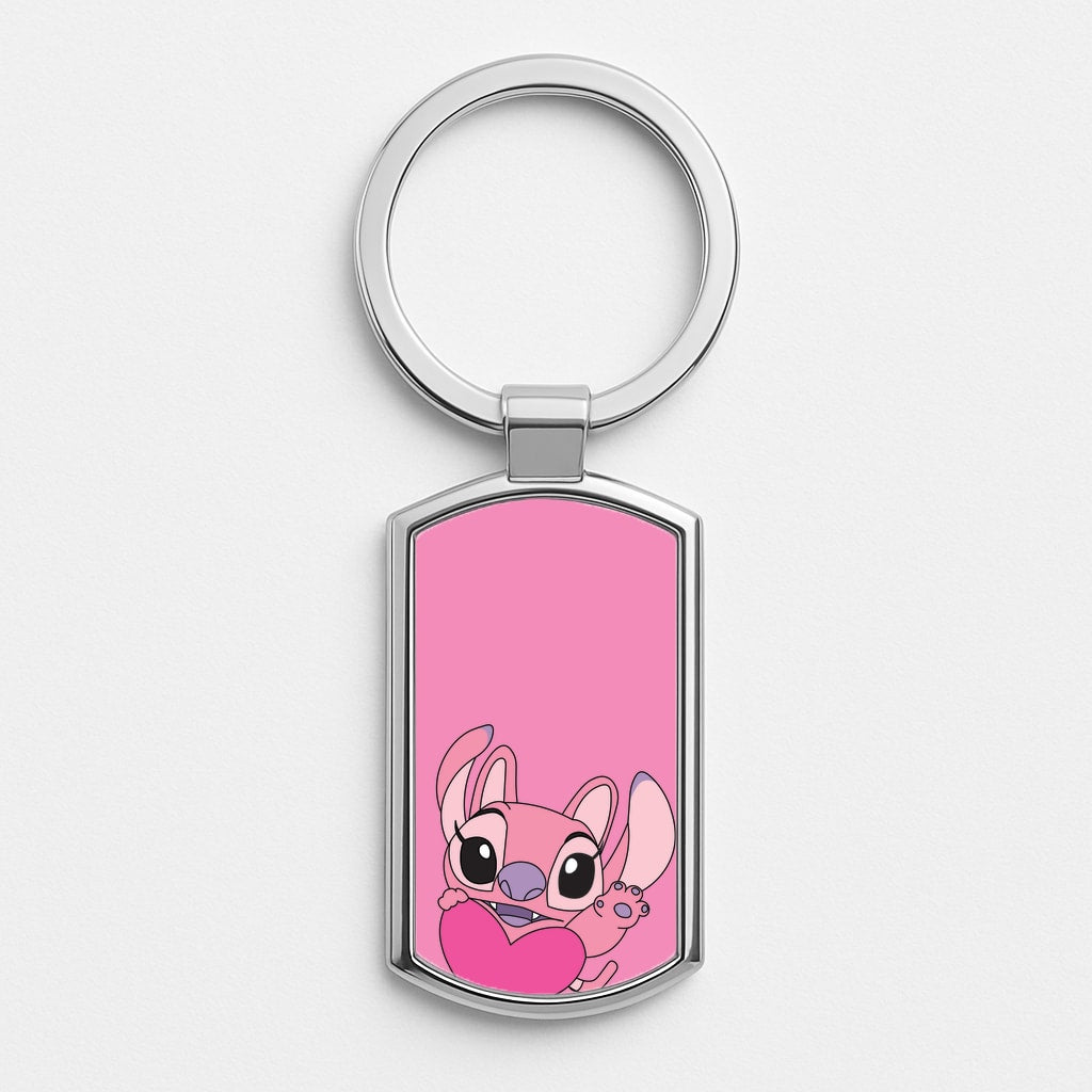 Holding Heart - Pink Alien Luxury Keyring