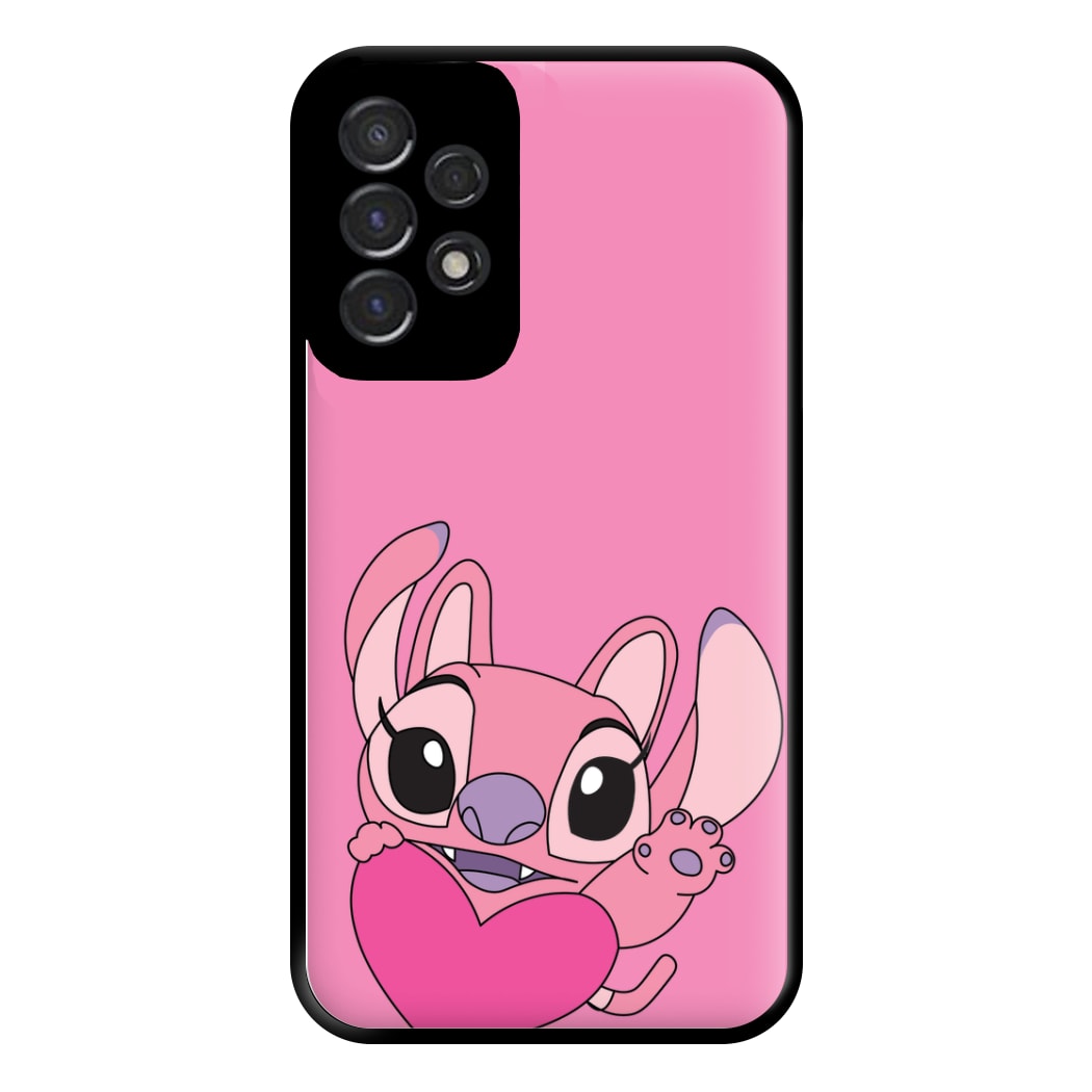 Holding Heart - Pink Alien Phone Case for Galaxy A53