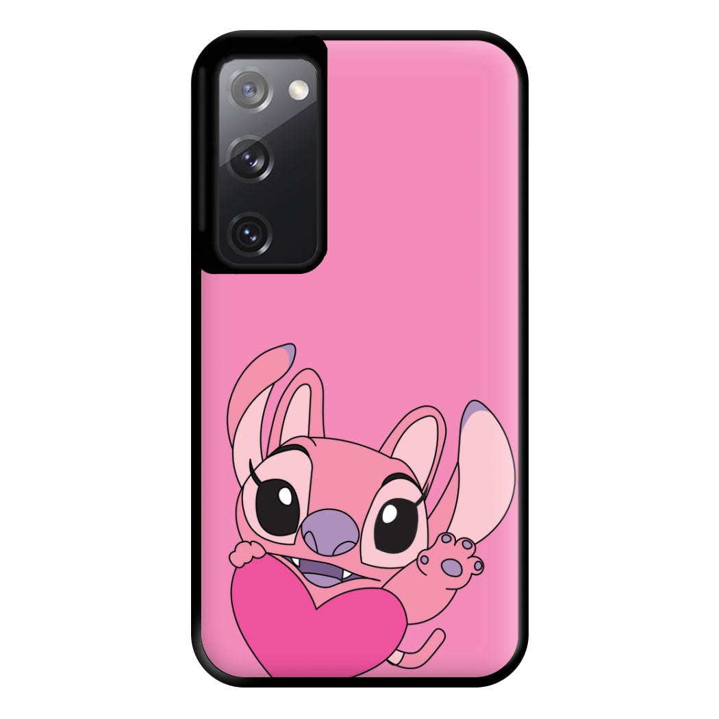 Holding Heart - Pink Alien Phone Case for Galaxy S20FE