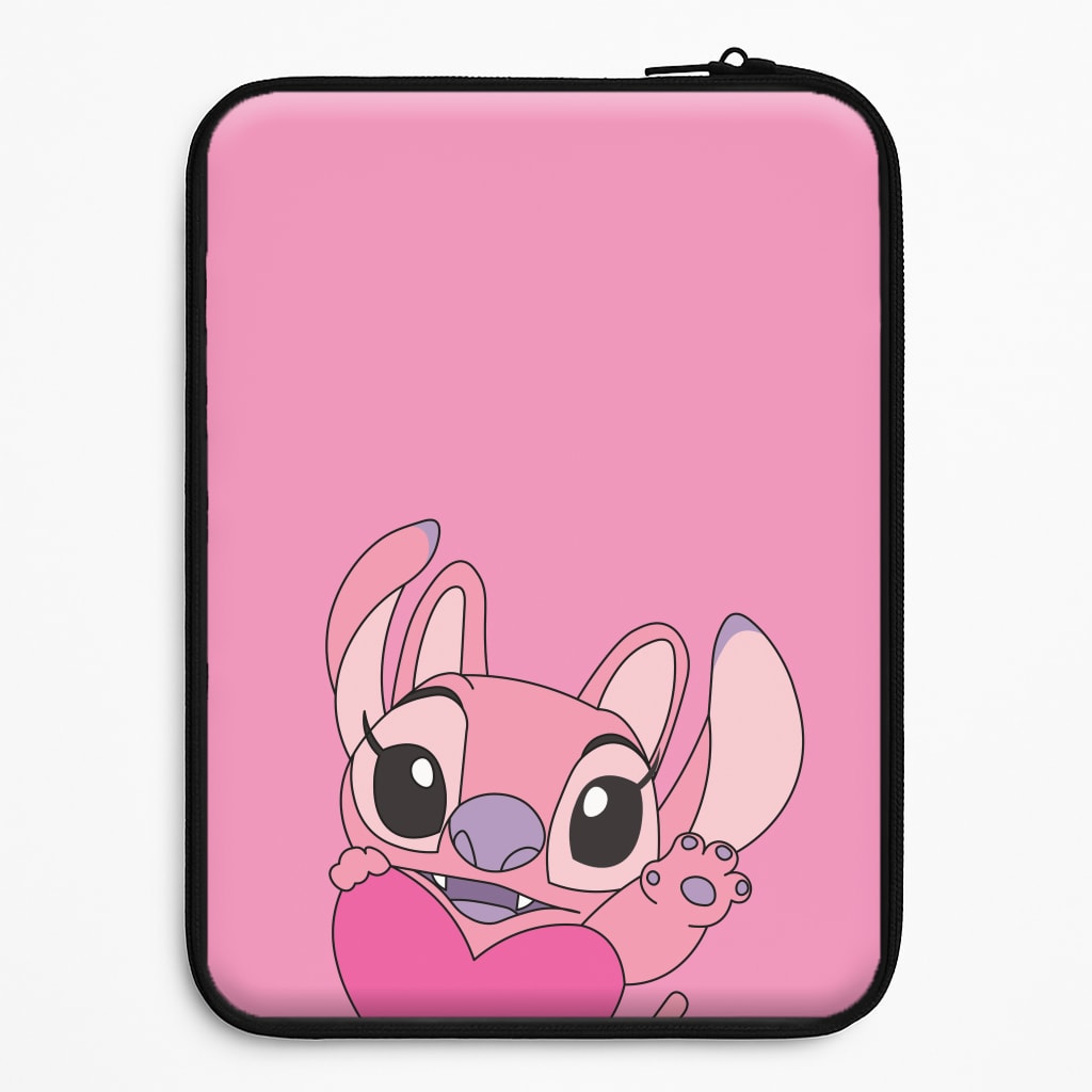Holding Heart - Pink Alien Laptop Sleeve