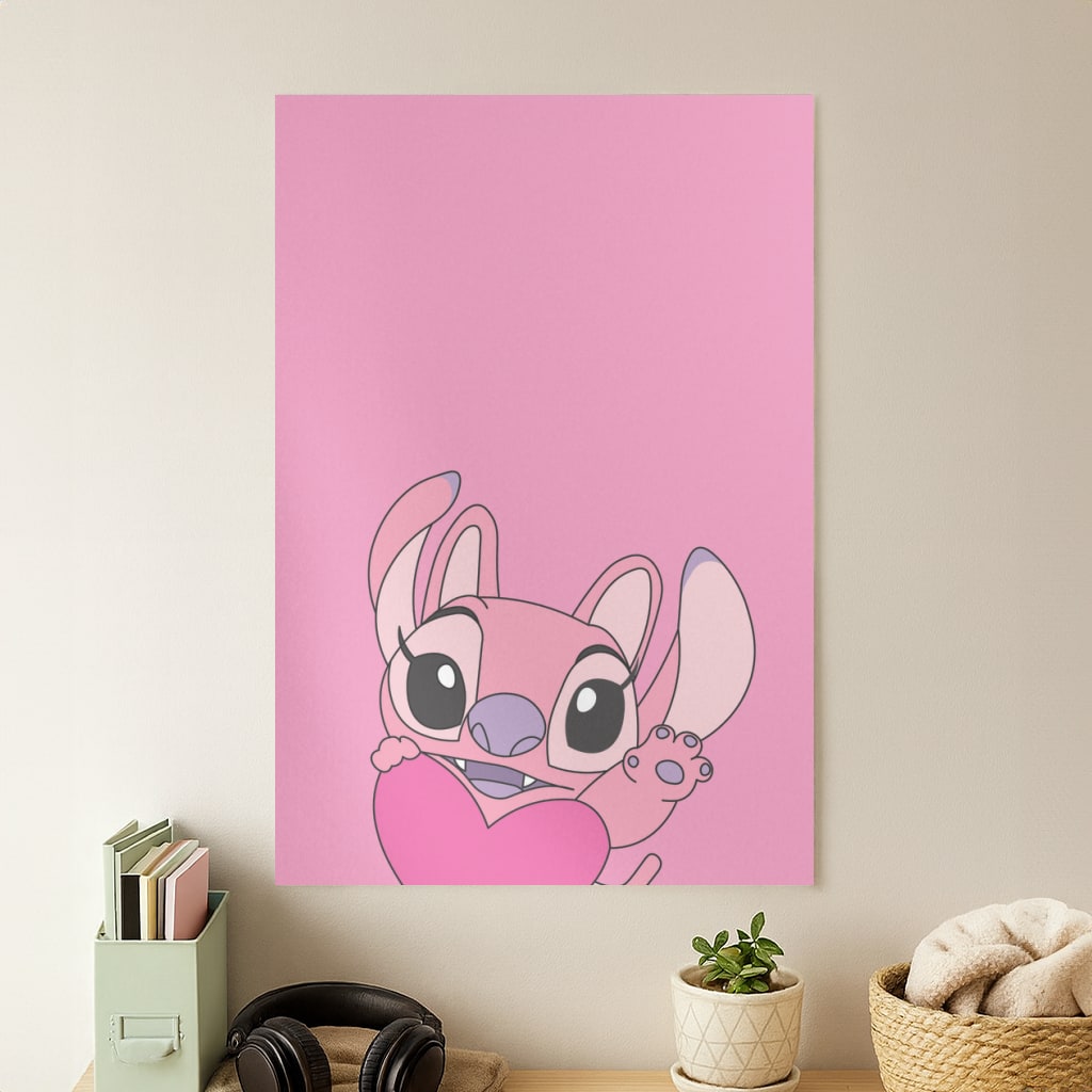 Holding Heart - Pink Alien Poster