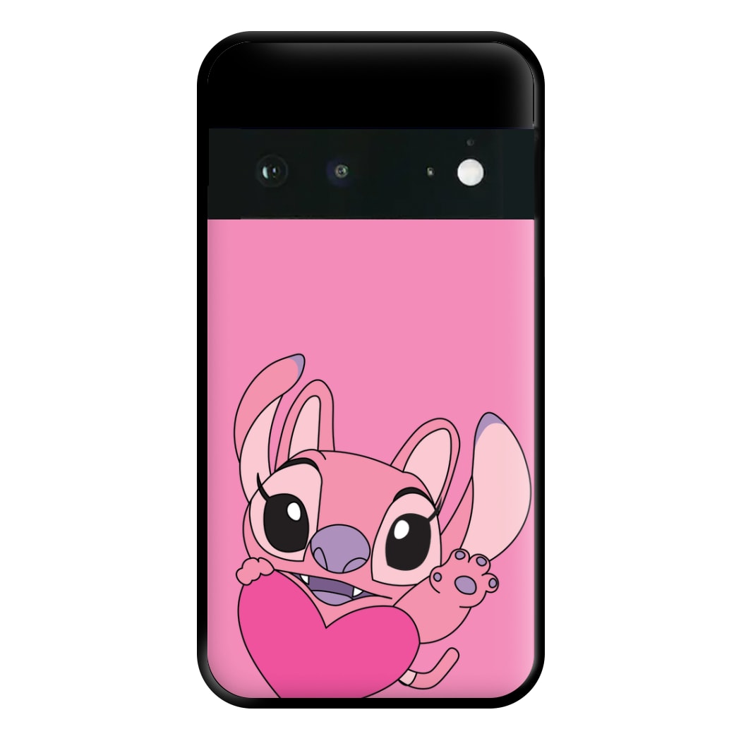 Holding Heart - Pink Alien Phone Case for Google Pixel 6a