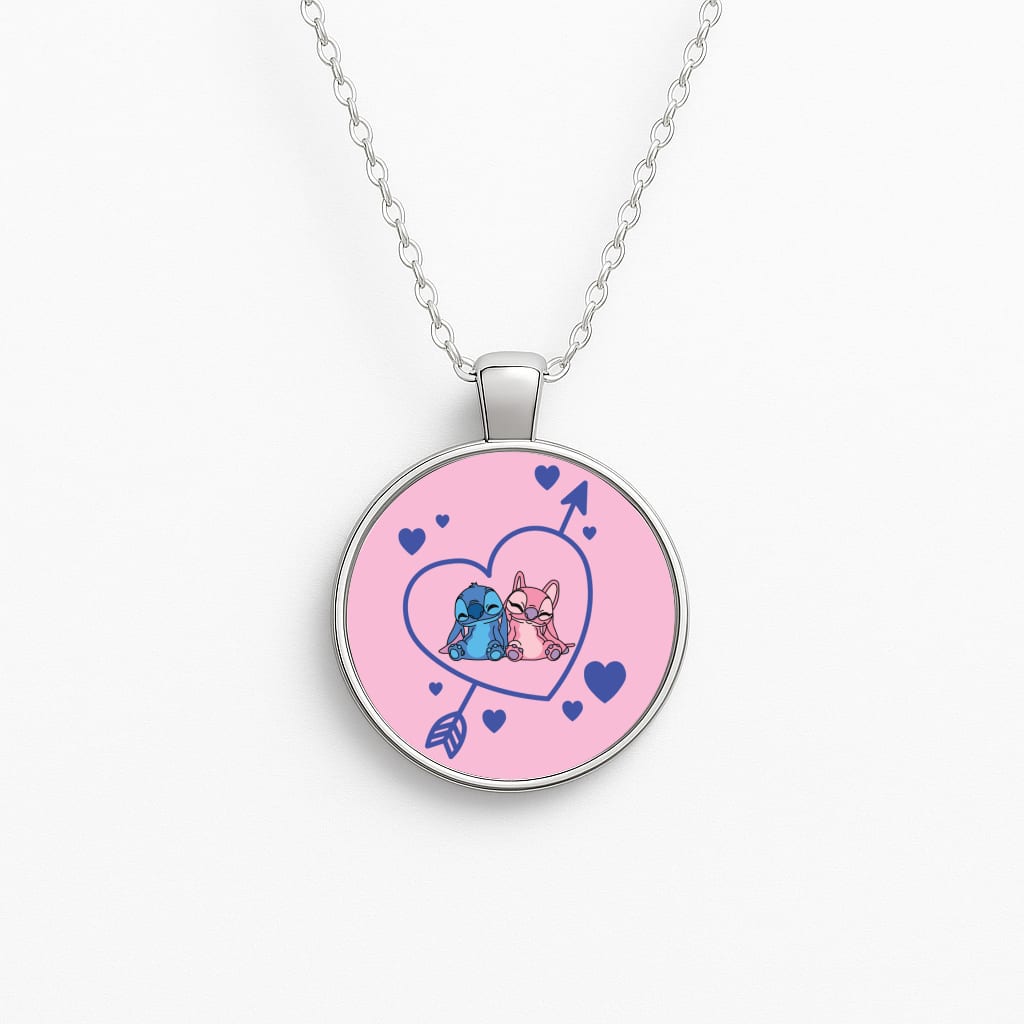 Arrow Heart - Pink Alien Necklace