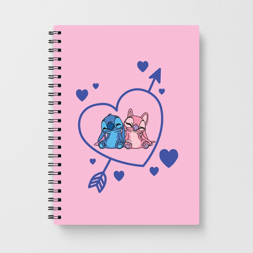 Arrow Heart - Pink Alien Notebook