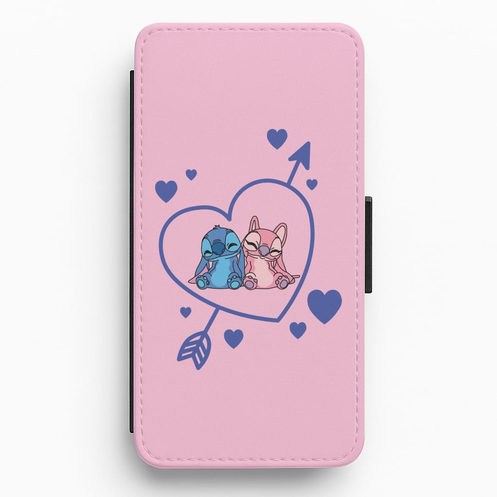 Arrow Heart - Pink Alien Flip / Wallet Phone Case