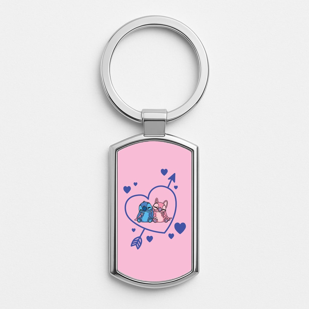 Arrow Heart - Pink Alien Luxury Keyring