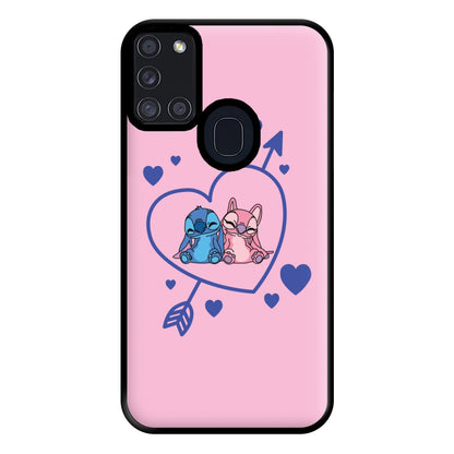 Arrow Heart - Pink Alien Phone Case for Galaxy A21s