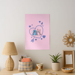 Arrow Heart - Pink Alien Art Print