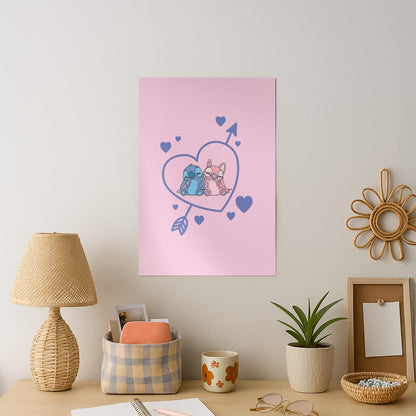 Arrow Heart - Pink Alien Art Print