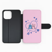 Arrow Heart - Pink Alien Flip / Wallet Phone Case 2