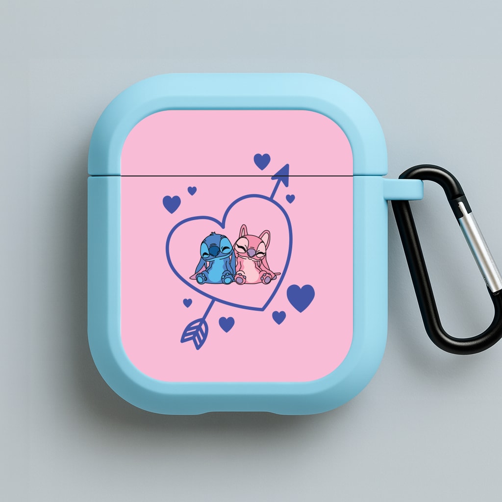 Arrow Heart - Pink Alien Blue AirPods Case