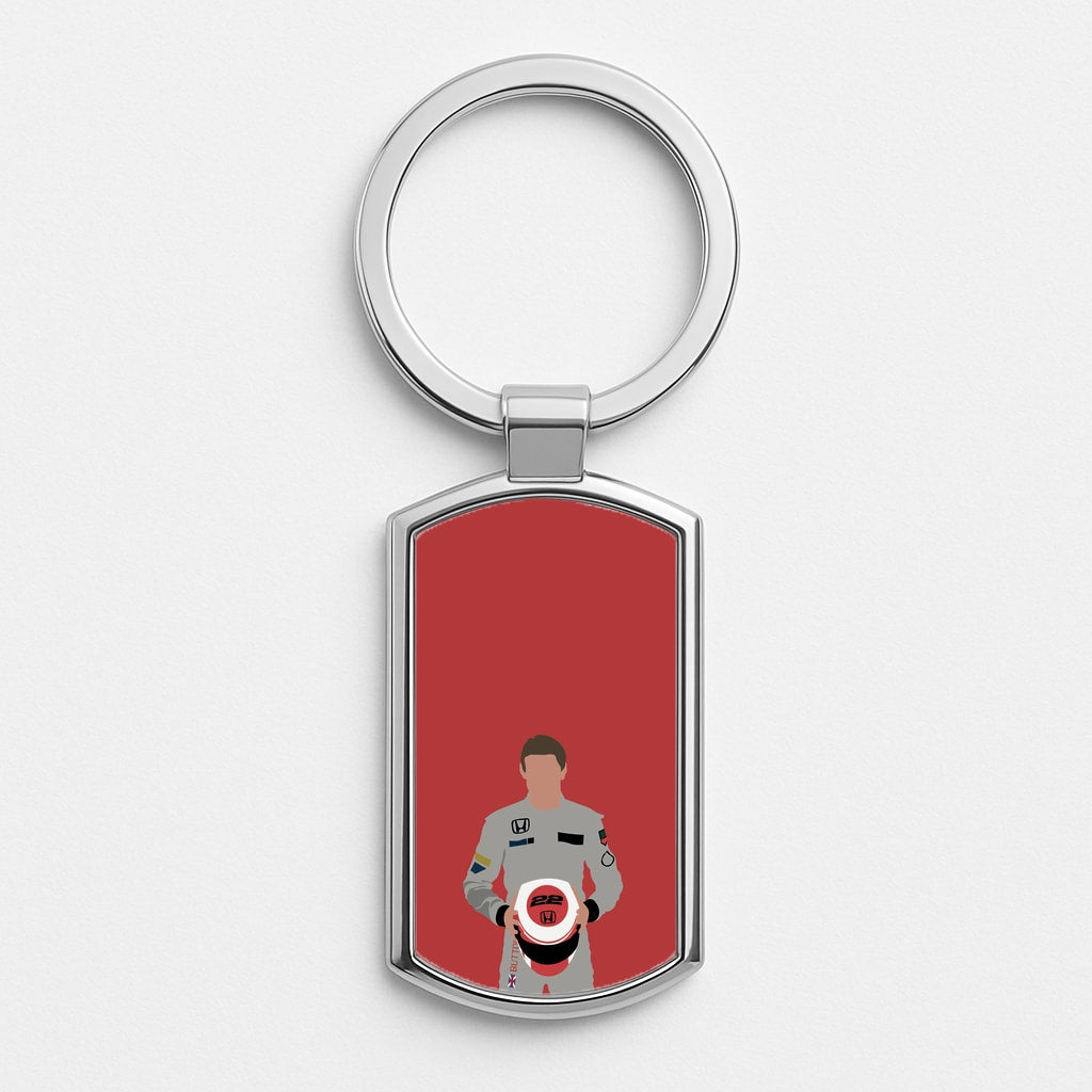 Button - F1 Silver Keyring