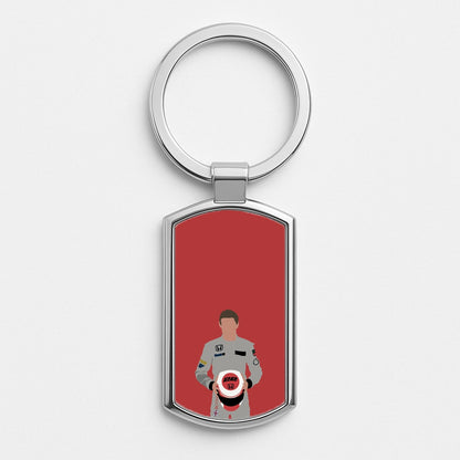 Button - F1 Silver Keyring