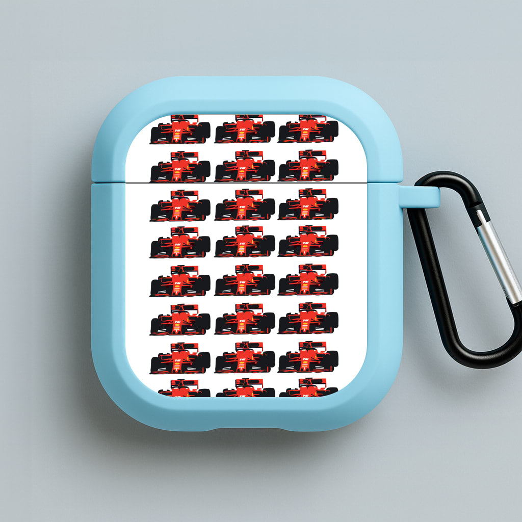F1 Car Collage Blue AirPods Case
