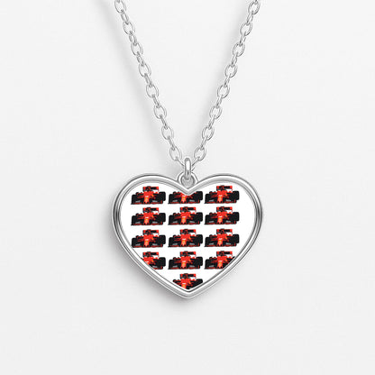 F1 Car Collage Heart Necklace