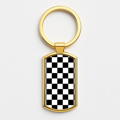 Race Flag - F1 Gold Keyring