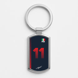 Perez - F1 Silver Keyring