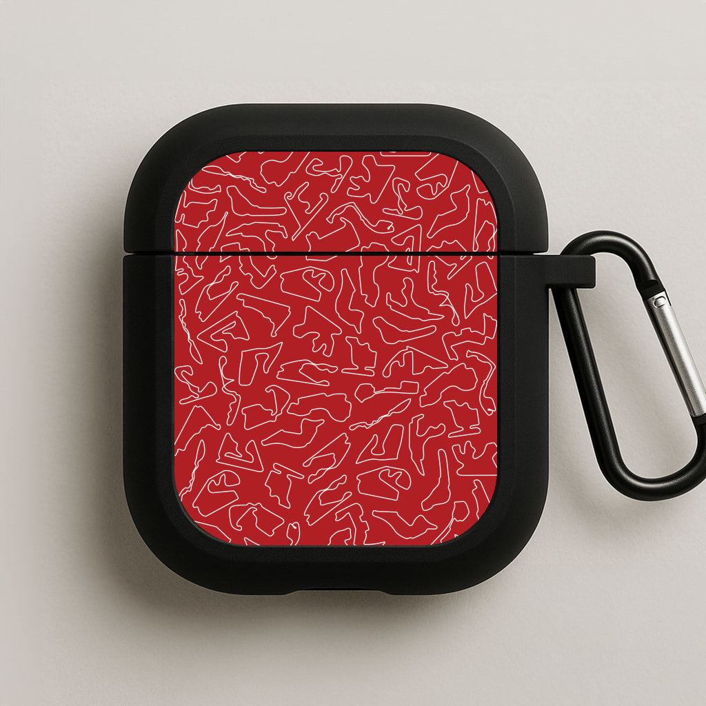 Track Outlines Red AirPods Case