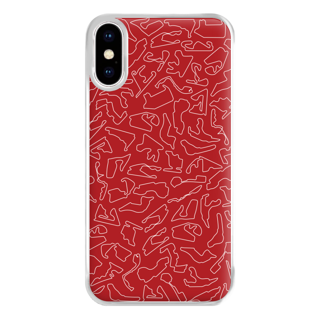 Track Outlines Red Phone Case for iPhone XS Max