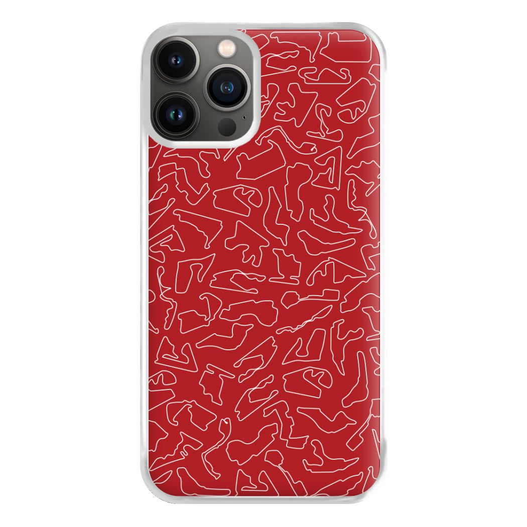 Track Outlines Red Phone Case for iPhone 13 Pro Max