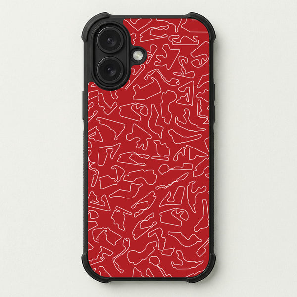 Track Outlines Red Phone Case — Bumper case