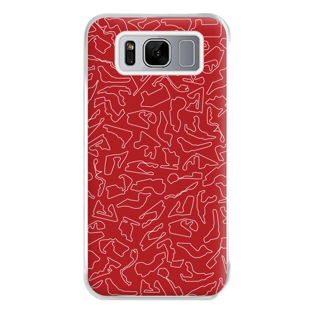 Track Outlines Red Phone Case for Galaxy S8 Plus