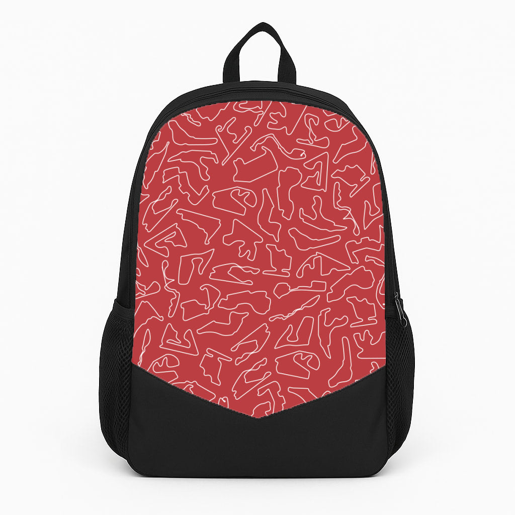 Track Outlines Red Large Backpack