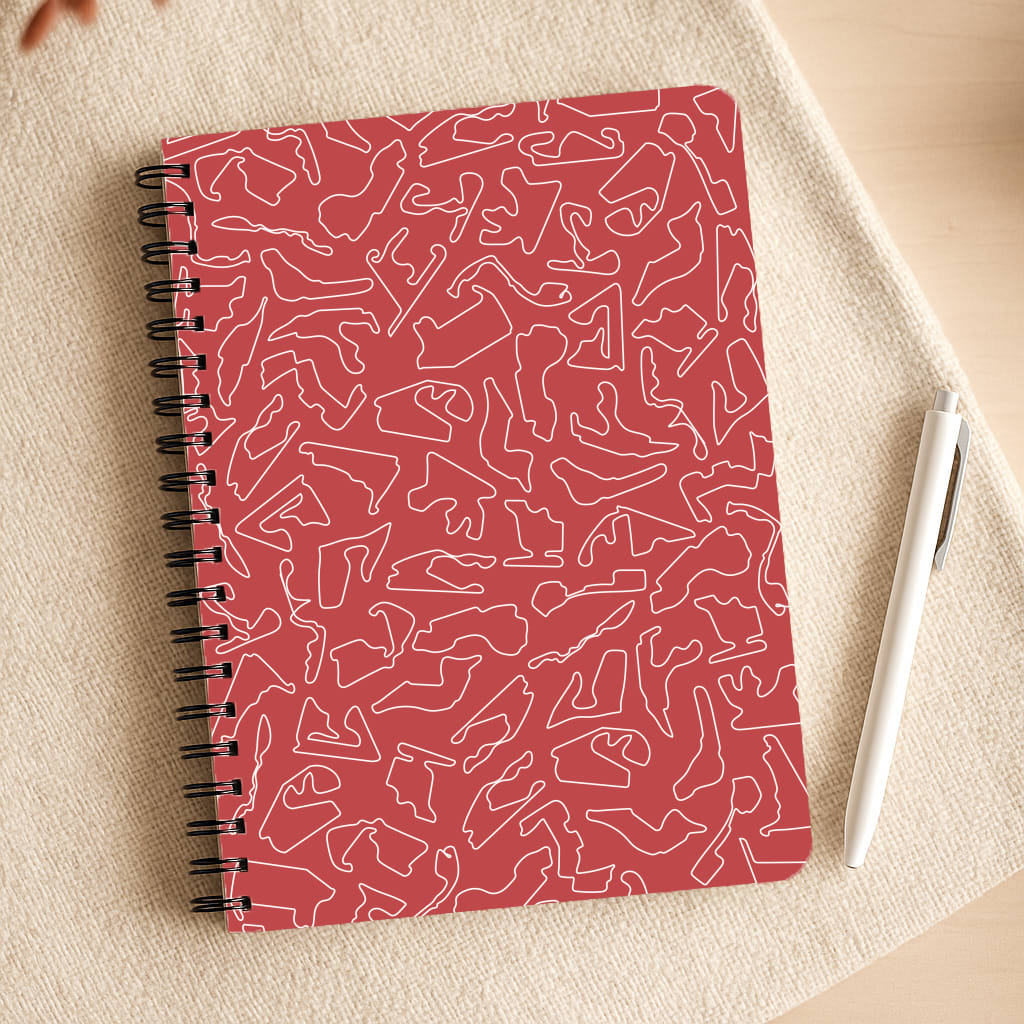 Track Outlines Red Notepad