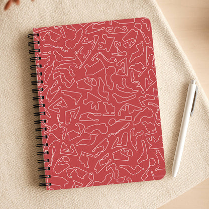 Track Outlines Red Notepad