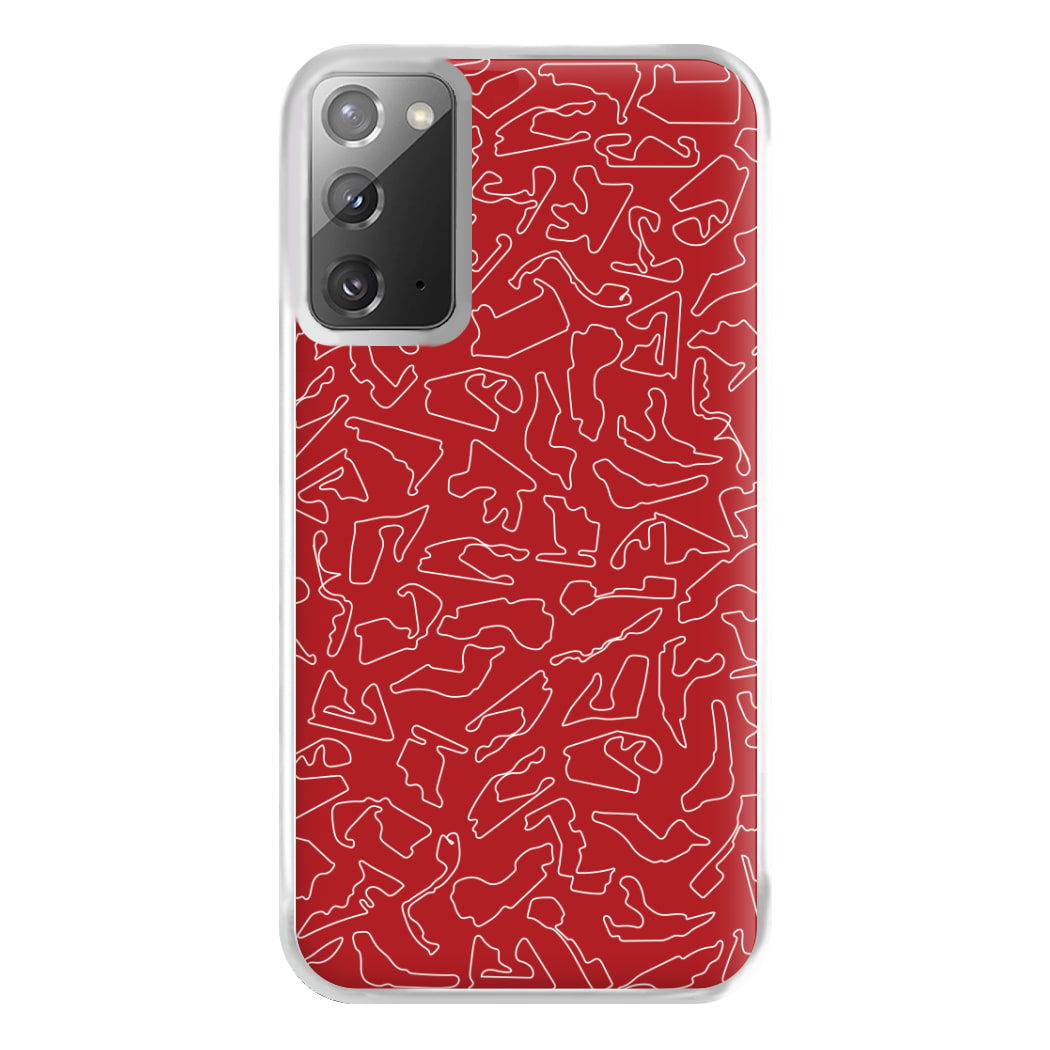 Track Outlines Red Phone Case for Galaxy Note 20 Ultra