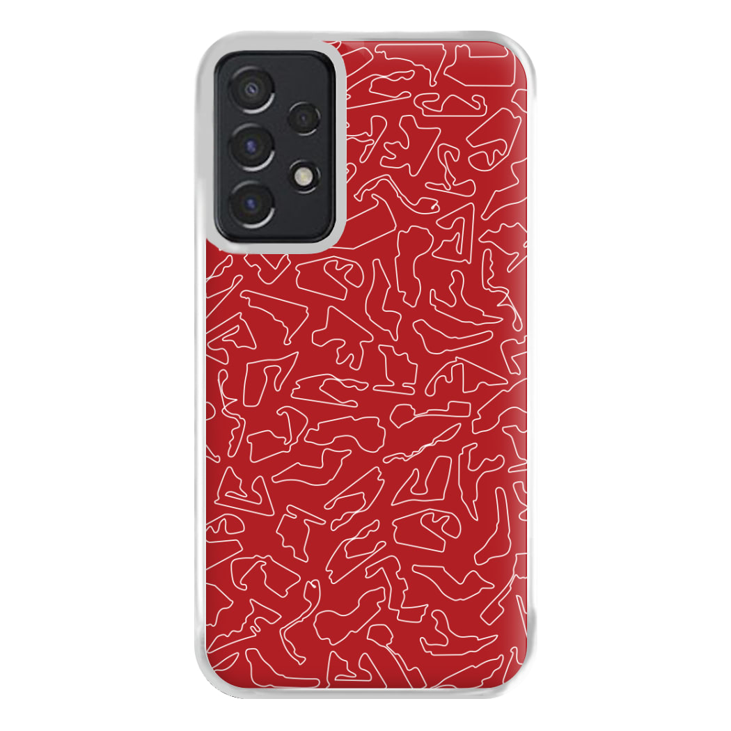 Track Outlines Red Phone Case for Galaxy A52 / A52s