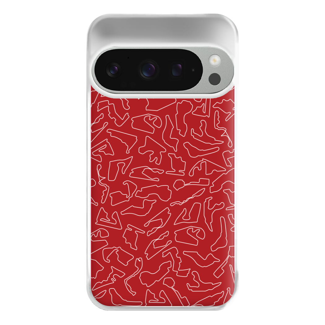 Track Outlines Red Phone Case for Google Pixel 9 Pro XL