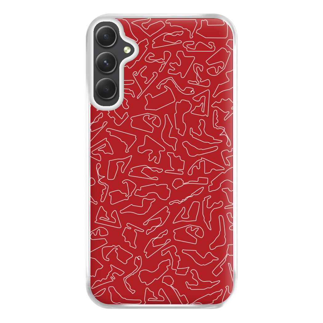 Track Outlines Red Phone Case for Galaxy A54