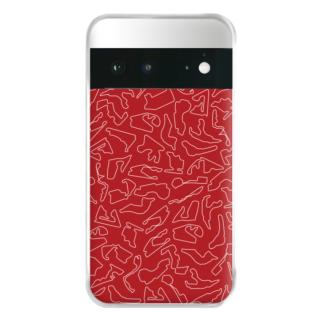 Track Outlines Red Phone Case for Google Pixel 6a