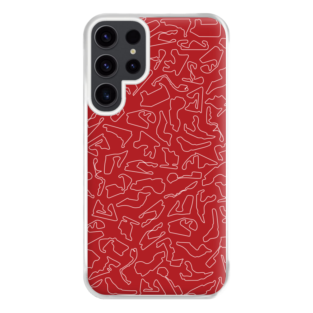 Track Outlines Red Phone Case for Galaxy S23 Ultra