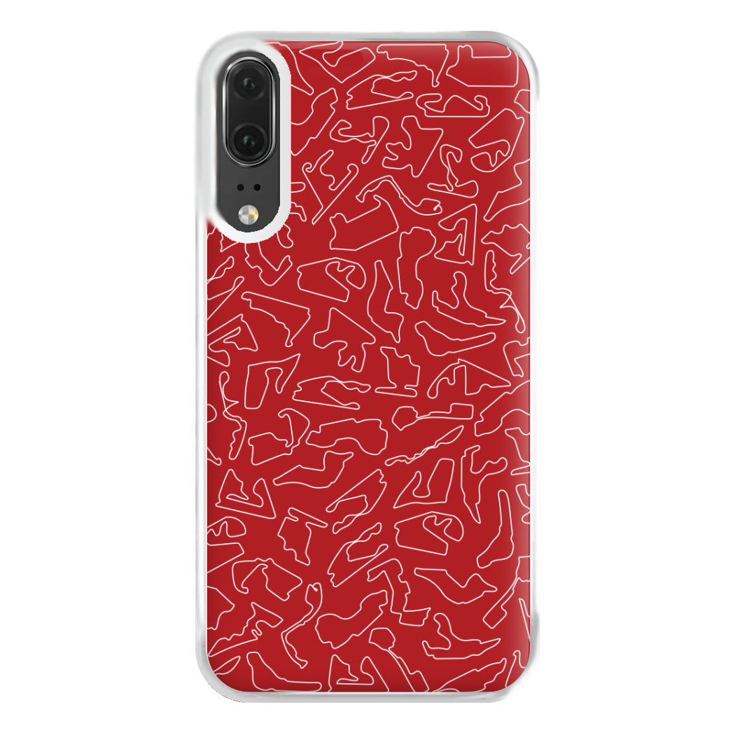 Track Outlines Red Phone Case for Huawei P20