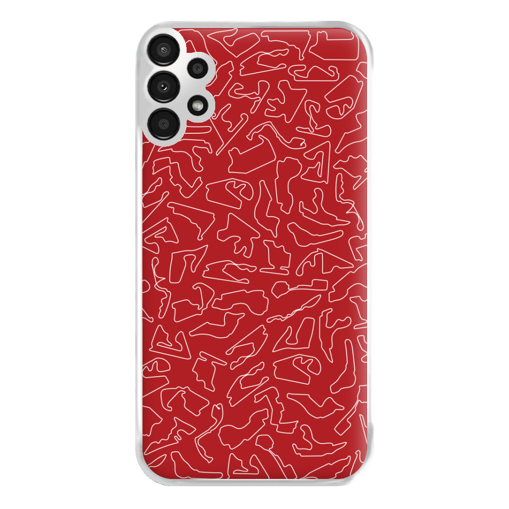 Track Outlines Red Phone Case for Galaxy A13