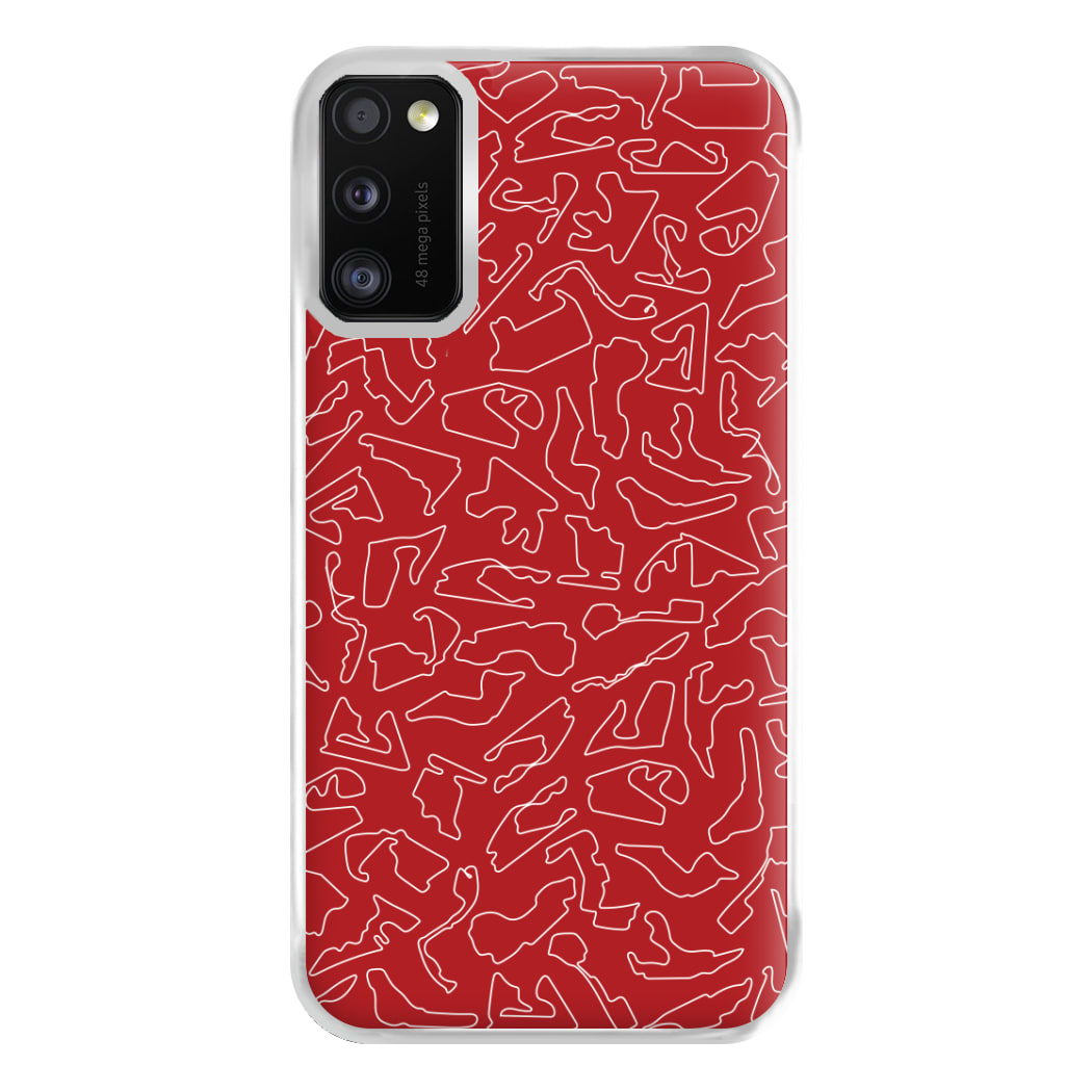 Track Outlines Red Phone Case for Galaxy A41