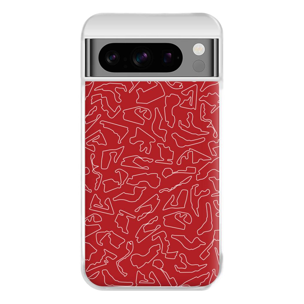 Track Outlines Red Phone Case for Google Pixel 8 Pro