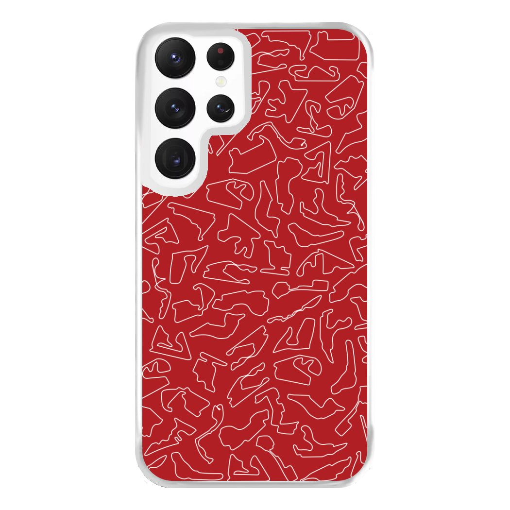 Track Outlines Red Phone Case for Galaxy S22 Ultra